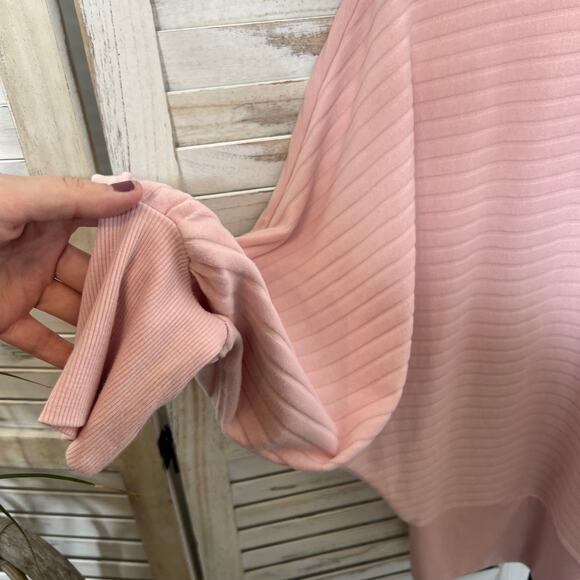 SATURDAY SUNDAY ANTHROPOLOGIE Women's M Shawna Hacci Dolman Ribbed Sweater Pink - Picture 10 of 14